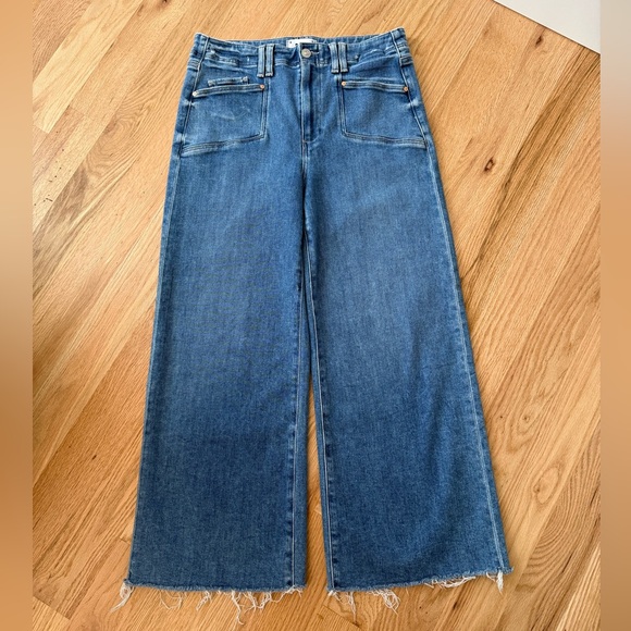Anthropologie PAIGE Anessa High Rise Wide Leg Crop Jeans Sunnie Distressed 29 - Picture 13 of 13